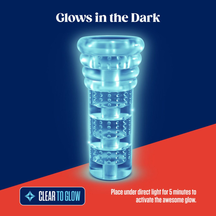 Мастурбатор Blush Rize – Luz Glow in the Dark Masturbator – Clear, всмоктування, світиться в темряві