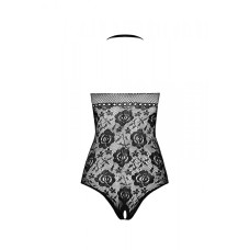 Бодістокінг з імітацією корсетної шнурівки Passion BS094 One Size, red, квітковий візерунок, з досту