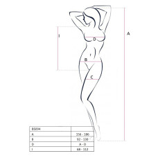 Бодістокінг з імітацією корсетної шнурівки Passion BS094 One Size, red, квітковий візерунок, з досту
