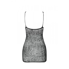 Ажурна мінісукня на тонких бретелях Passion BS096 One Size, red, плетіння на грудях