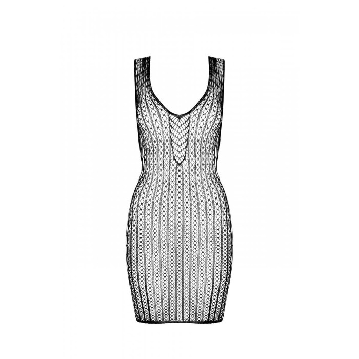 Мінісукня з вертикальним візерунком Passion BS097 One Size, white, плетіння з боків