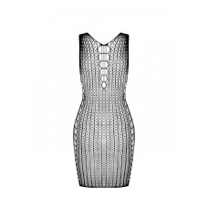 Мінісукня з вертикальним візерунком Passion BS097 One Size, white, плетіння з боків