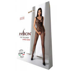 Бодістокінг з крилами Passion BS098 One Size, black, середня сітка, відкритий доступ