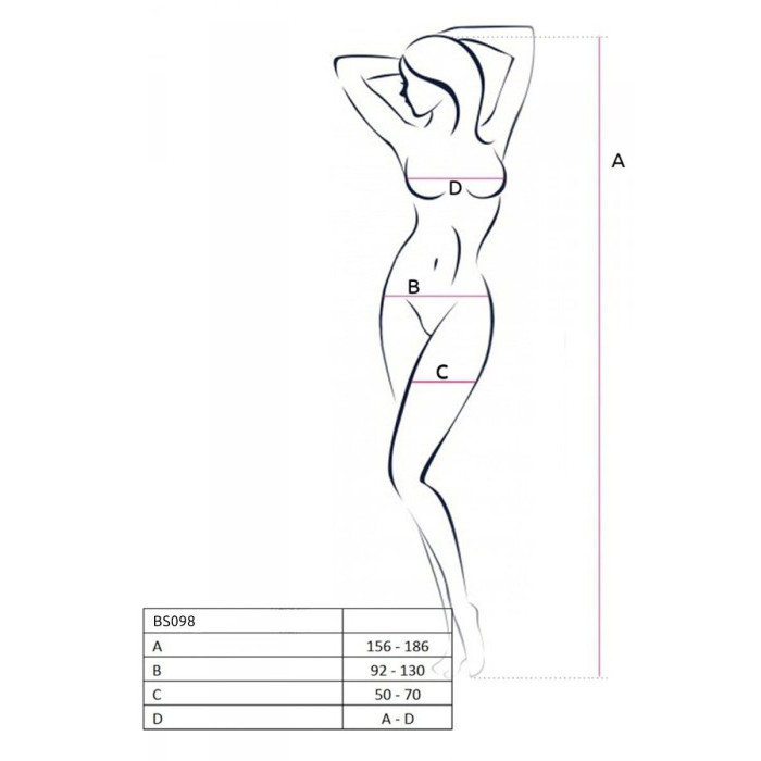 Бодістокінг з крилами Passion BS098 One Size, white, середня сітка, відкритий доступ