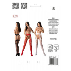 Еротичні колготки-бодістокінг зі шнурівкою на стегнах Passion S026 One Size, white, з доступом