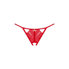Трусики з доступом Obsessive Ingridia crotchless thong XL/2XL, червоні