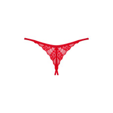 Трусики з доступом Obsessive Ingridia crotchless thong XL/2XL, червоні