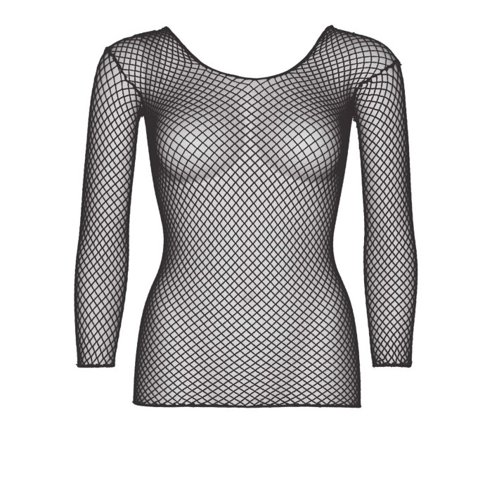 Сітчастий топ Leg Avenue Long Sleeves T-Shiets Black, One Size