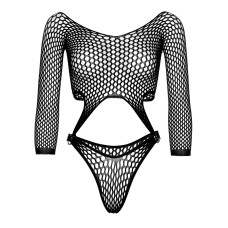 Еротичне боді Leg Avenue Top bodysuit with thong back Black