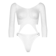 Еротичне боді Leg Avenue Top bodysuit with thong back White