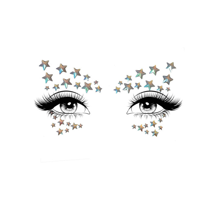 Прикраса-зірочки для тіла Leg Avenue Celeste face jewels sticker, наліпки, світяться у темряві
