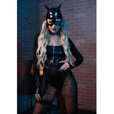 Еротичний костюм кішечки Leg Avenue Fierce Feline M, боді, пояс з підв’язкою, маска кішки