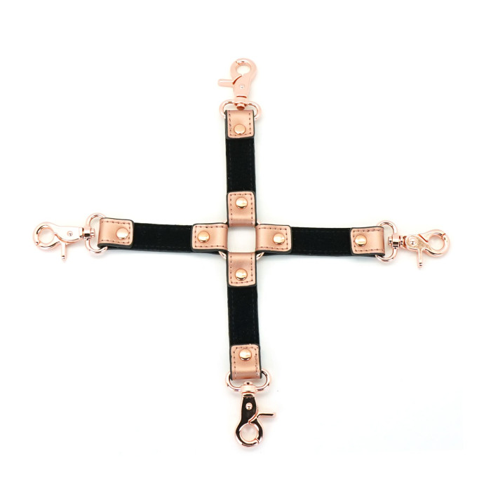 Хрестовина для фіксації Liebe Seele Rose Gold Memory Hog Tie, натуральна шкіра, рожеве золото