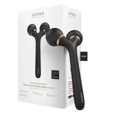 Електронний ультразвуковий ролик для обличчя та тіла GESKE Sonic Facial&Body Roller 4в1 gray