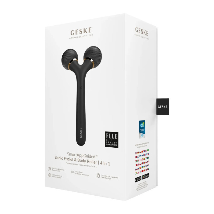 Електронний ультразвуковий ролик для обличчя та тіла GESKE Sonic Facial&Body Roller 4в1 gray