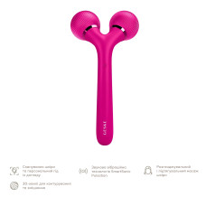 Електронний ультразвуковий ролик для обличчя та тіла GESKE Sonic Facial&Body Roller 4в1 magenta