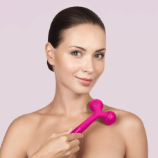 Електронний ультразвуковий ролик для обличчя та тіла GESKE Sonic Facial&Body Roller 4в1 magenta