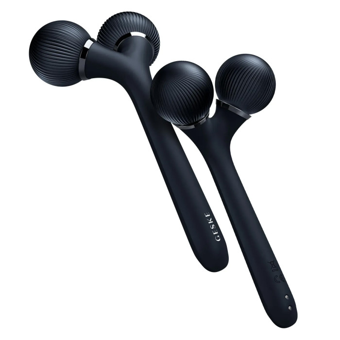 Електронний ультразвуковий ролик для обличчя та тіла GESKE Sonic Facial&Body Roller 4в1 black