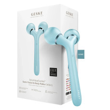 Електронний ультразвуковий ролик для обличчя та тіла  GESKE Sonic Facial&Body Roller 4в1 turquoise