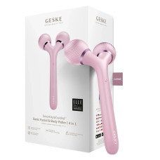 Електронний ультразвуковий ролик для обличчя та тіла GESKE Sonic Facial&Body Roller 4в1 pink