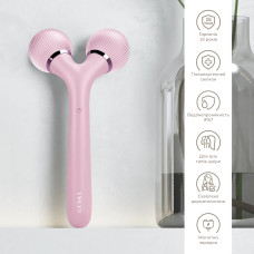 Електронний ультразвуковий ролик для обличчя та тіла GESKE Sonic Facial&Body Roller 4в1 pink