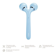 Електронний ультразвуковий ролик для обличчя та тіла GESKE Sonic Facial&Body Roller 4в1 aquamarine