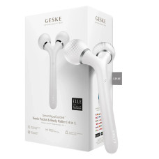 Електронний ультразвуковий ролик для обличчя та тіла GESKE Sonic Facial&Body Roller 4в1 white