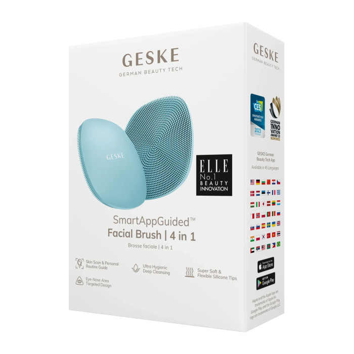 Щітка для обличчя GESKE Facial Brush 4в1 turquoise