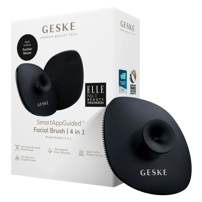Щітка для обличчя GESKE Facial Brush 4в1 з тримачем black