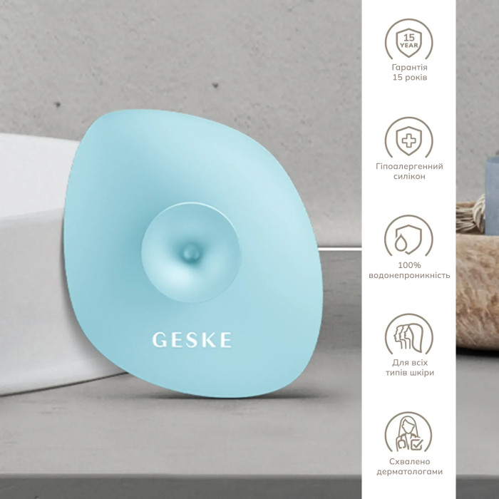 Щітка для обличчя GESKE Facial Brush 4в1 з тримачем turquoise