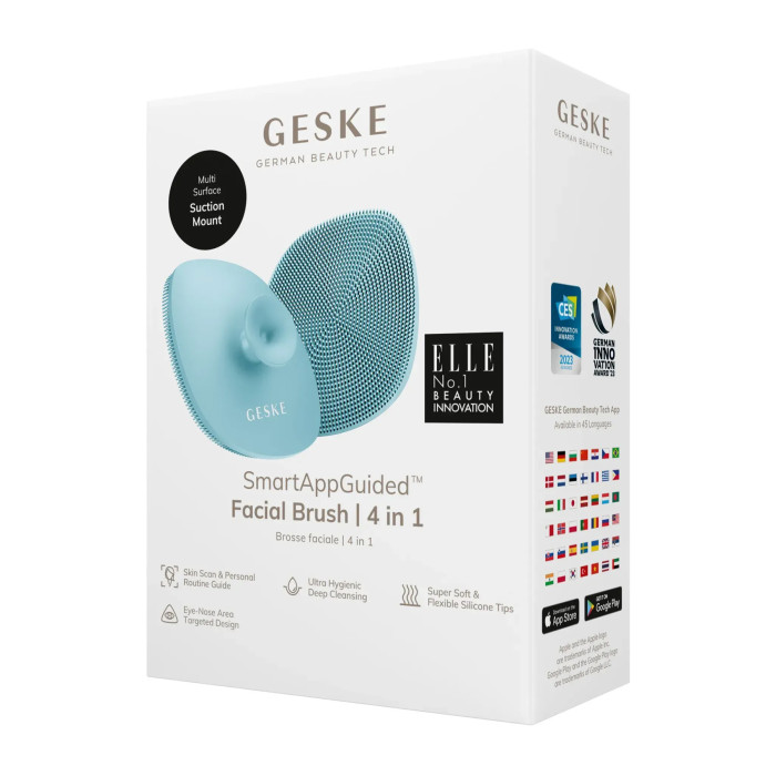 Щітка для обличчя GESKE Facial Brush 4в1 з тримачем turquoise