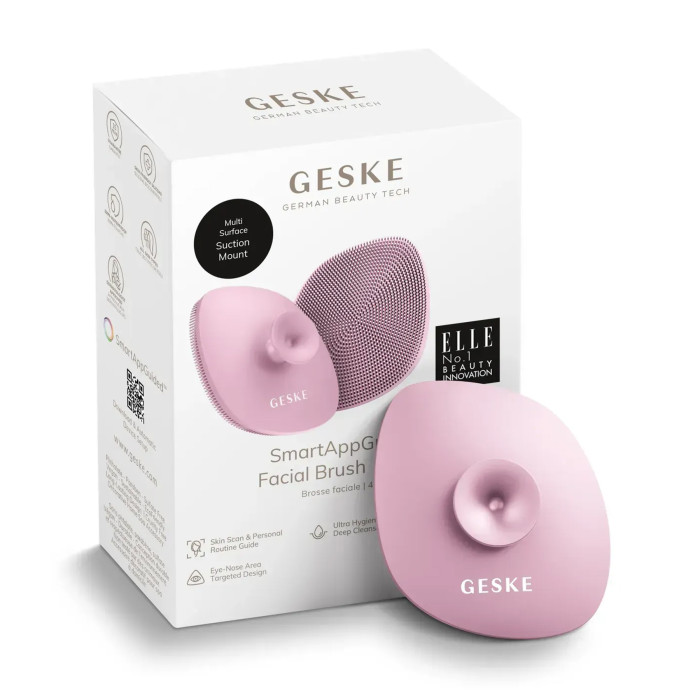 Щітка для обличчя GESKE Facial Brush 4в1 з тримачем pink
