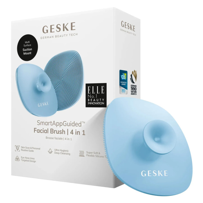 Щітка для обличчя GESKE Facial Brush 4в1 з тримачем aquamarine