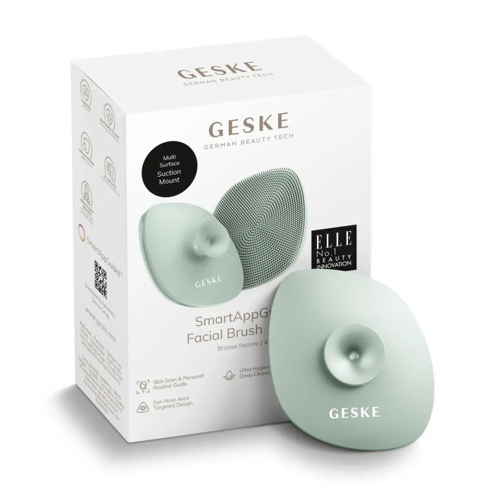 Щітка для обличчя GESKE Facial Brush 4в1 з тримачем green