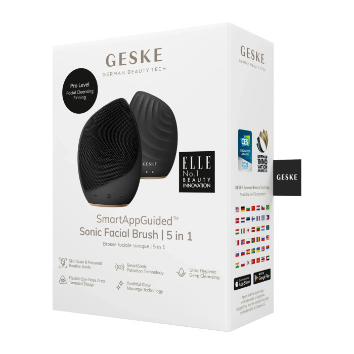 Електронна ультразвукова щітка для обличчя GESKE Sonic Facial Brush 5в1 gray