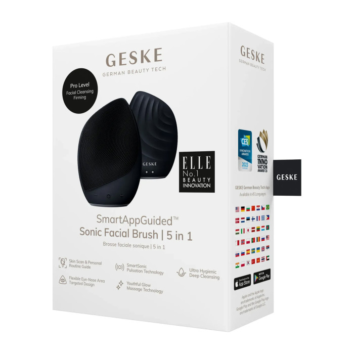 Електронна ультразвукова щітка для обличчя GESKE Sonic Facial Brush 5в1 black