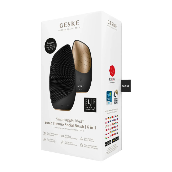 Електронна звукова термо щітка для обличчя GESKE Sonic Thermo Facial Brush 6в1 gray