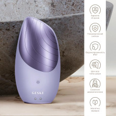 Електронна звукова термо щітка для обличчя GESKE Sonic Thermo Facial Brush 6в1 purple