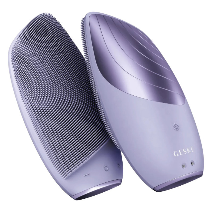 Електронна звукова термо щітка для обличчя GESKE Sonic Thermo Facial Brush 6в1 purple