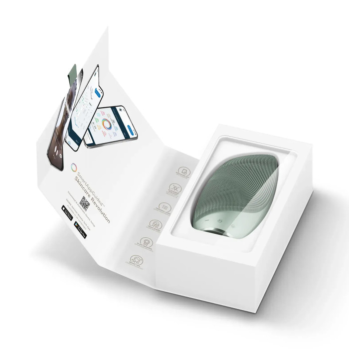 Електронна звукова термо щітка для обличчя GESKE Sonic Thermo Facial Brush 6в1 green