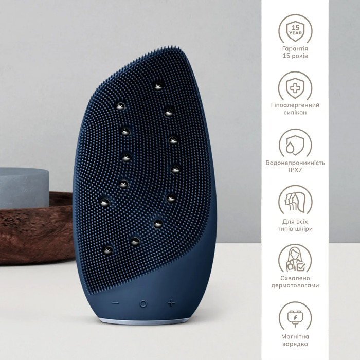 Очищувальна щітка для обличчя GESKE Sonic Thermo Facial Brush&Face-Lifter 8в1 midnight
