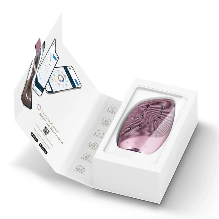 Очищувальна щітка для обличчя GESKE Sonic Thermo Facial Brush&Face-Lifter 8в1 pink