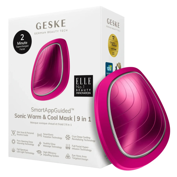 Ультразвукова маска тепло та холод GESKE Sonic Warm&Cool Mask 9в1 magenta