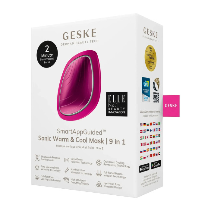 Ультразвукова маска тепло та холод GESKE Sonic Warm&Cool Mask 9в1 magenta