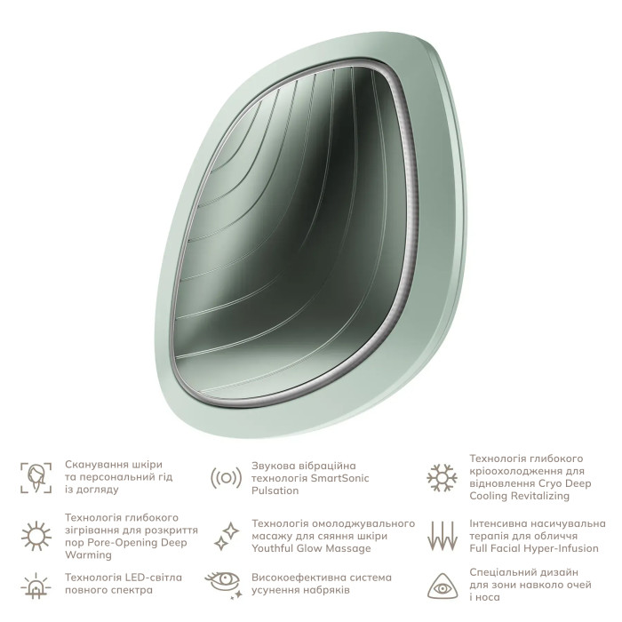 Ультразвукова маска тепло та холод GESKE Sonic Warm&Cool Mask 9в1 green