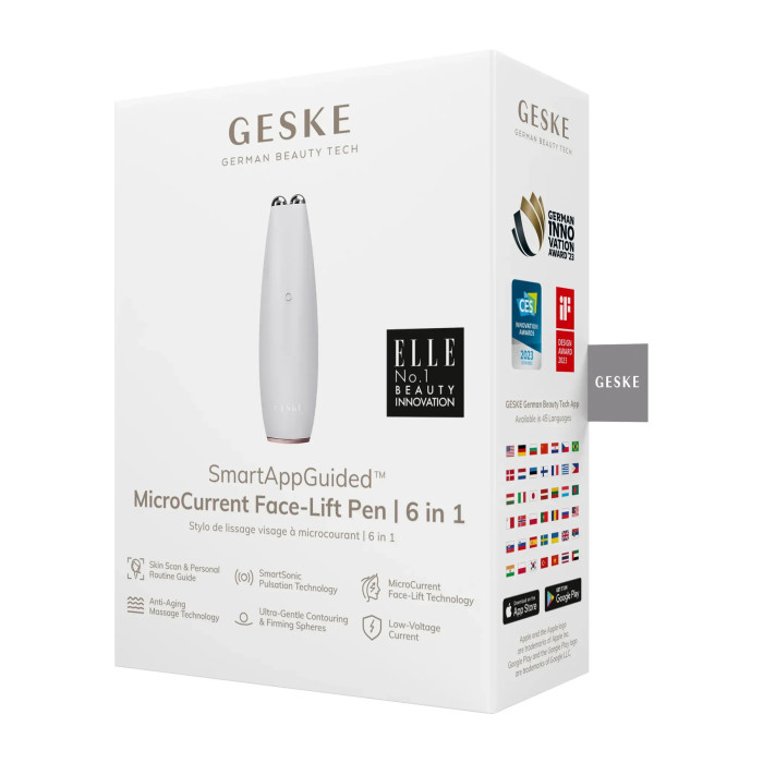 Мікрострумова ручка для підтяжки шкіри обличчя GESKE MicroCurrent Face-Lift Pen 6в1 starlight
