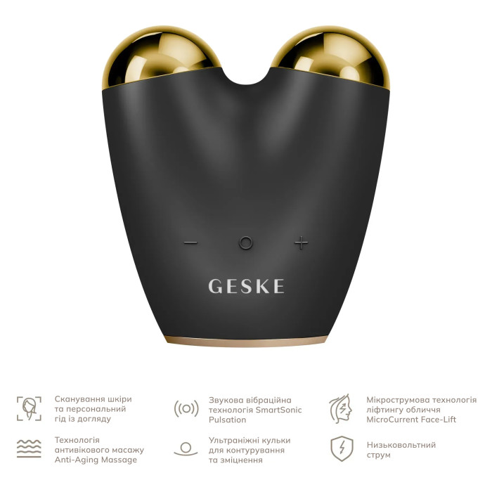 Мікрострумовий підтягувач шкіри обличчя GESKE MicroCurrent Face-Lifter 6в1 gray