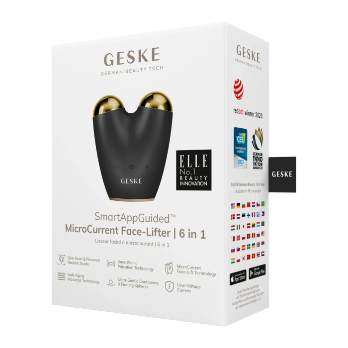 Мікрострумовий підтягувач шкіри обличчя GESKE MicroCurrent Face-Lifter 6в1 gray