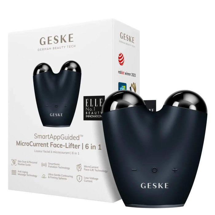 Мікрострумовий підтягувач шкіри обличчя GESKE MicroCurrent Face-Lifter 6в1 black