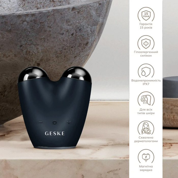 Мікрострумовий підтягувач шкіри обличчя GESKE MicroCurrent Face-Lifter 6в1 black